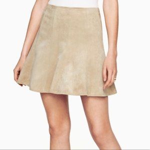 BCBG Nicky Faux Suede Mini Skirt Beige